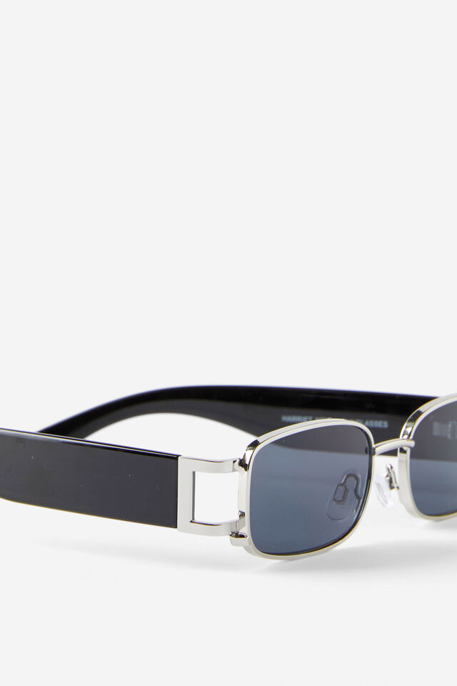 Harriet Metal Sunglasses, SILVER/BLACK