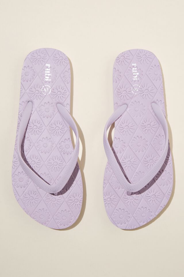 The Rubi Flip Flop, DEMI DAISY LILAC EMBOSSED
