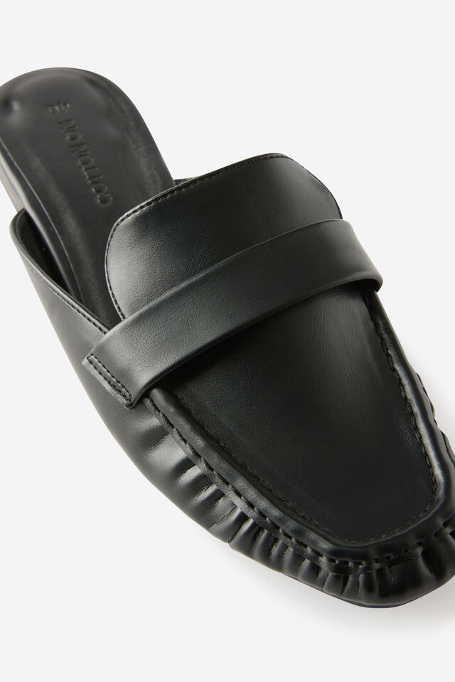 Taylor Loafer Mule, BLACK SMOOTH