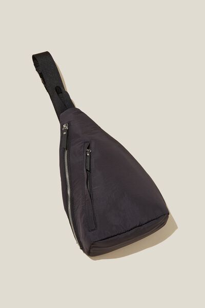 Stevie Sling Cross Body Bag, BLACK