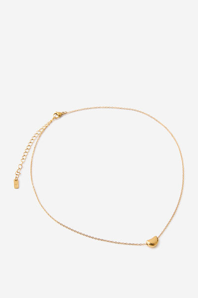 Waterproof Pendant Necklace, GOLD BEAN
