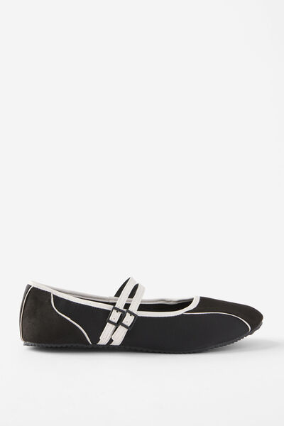 Molly Strappy Sneakerina, BLACK PU/FAUX SUEDE