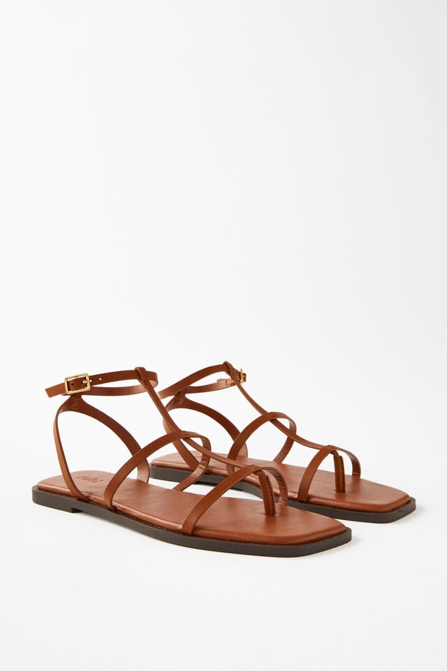 Cannes Toe Post Sandal, TAN