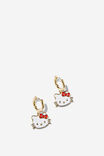 Huggie Hoop Earring, LCN SAN GOLD PLATED HELLO KITTY FACE - alternate image 1