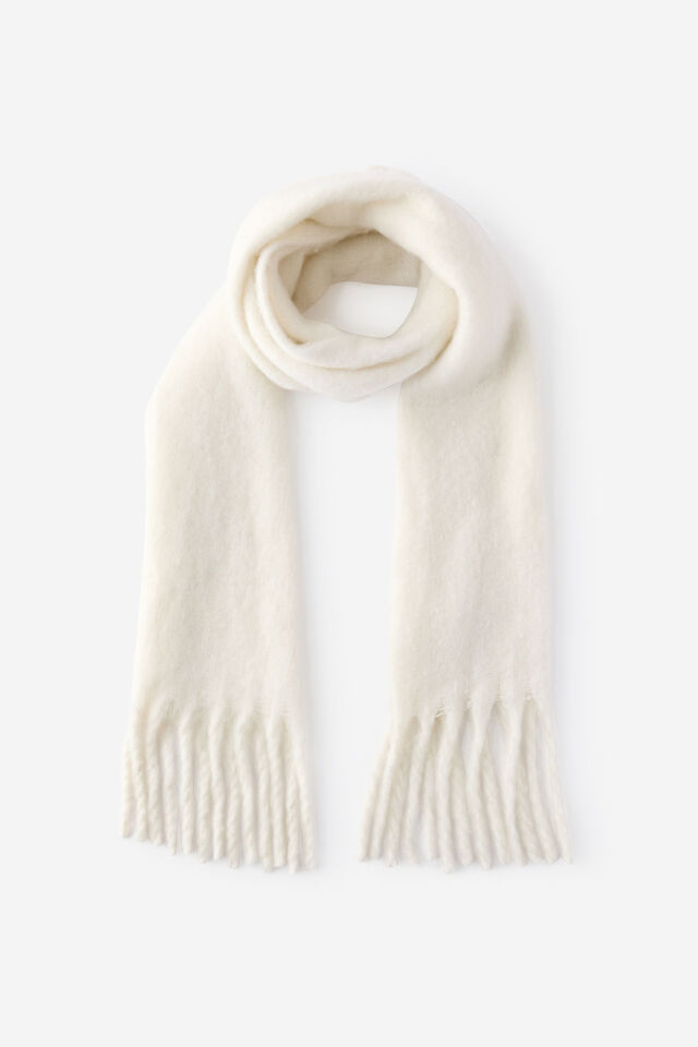 Luxe Tassel Scarf, CREME FRAICHE