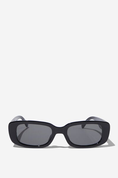 Óculos de Sol - Abby Rectangle Sunglasses, BLACK