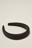 Paris Padded Headband, BLACK SATIN - alternate image 2