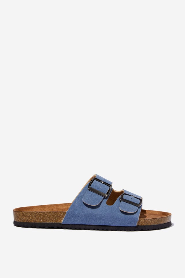 Rex Double Buckle Slide, MID BLUE MICRO