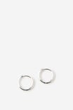 Premium Plated Small Hoop Earring, SILVER FINE HUGGIE - example image 1