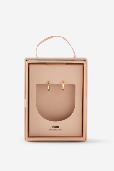 Premium Plated Gifting Earrings, GOLD SMALL HUGGIE HOOP