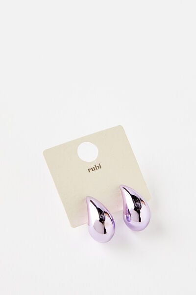 Small Charm Earring, UP PURPLE TEARDROP