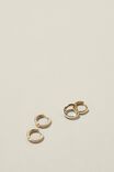 2Pk Small Earring, GOLD PLATED DIAMANTE - alternate image 2