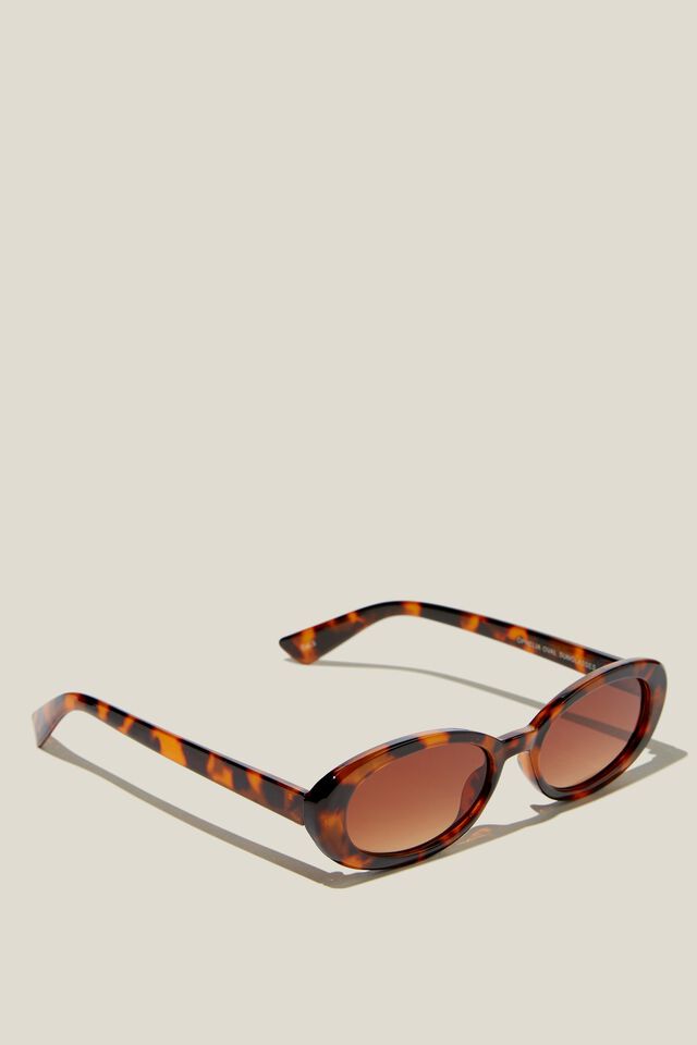 Ophelia Oval Sunglasses, TORT