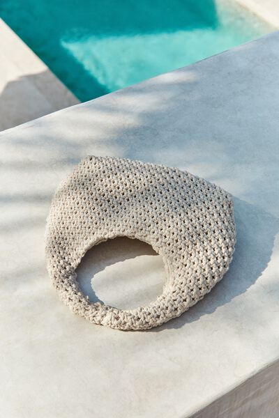 Crochet Mini Shoulder Bag, ECRU