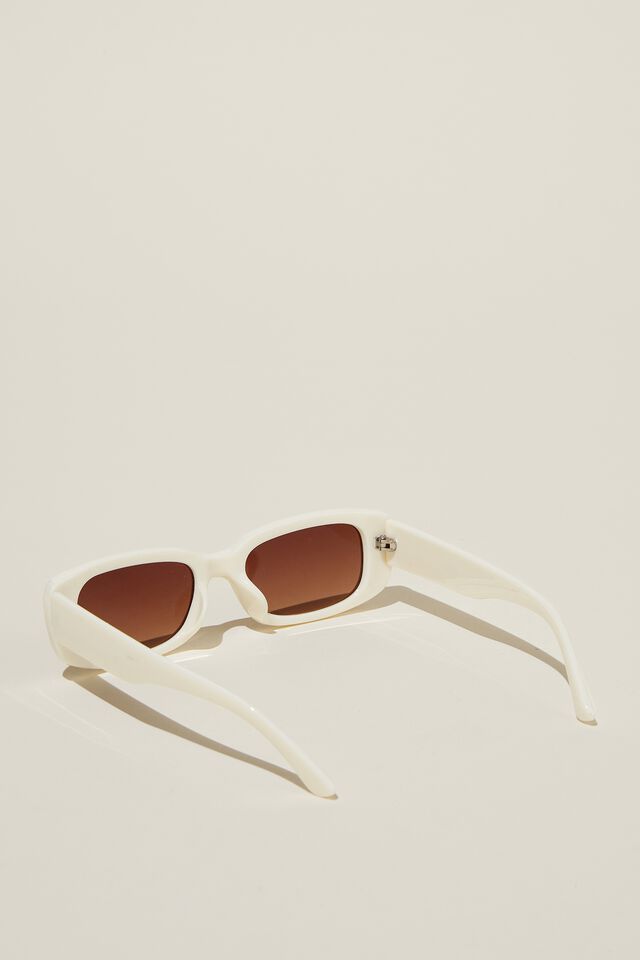 Óculos de Sol - Abby Rectangle Sunglasses, IVORY