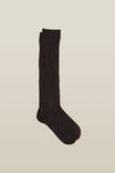 Pointelle Knit Knee High Sock, BLACK - alternate image 1