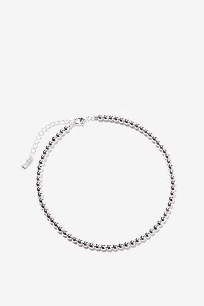 Choker Necklace, SILVER PLATED BALL CHAIN