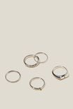 Multipack Rings, STERLING SILVER PLATED THIN DIA - alternate image 1