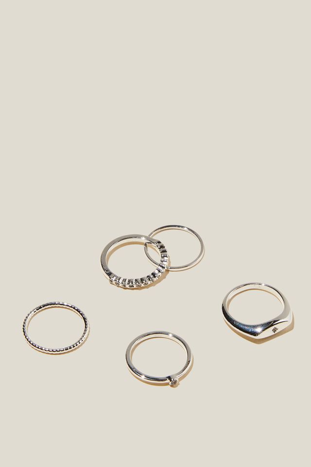 Multipack Rings, STERLING SILVER PLATED THIN DIA