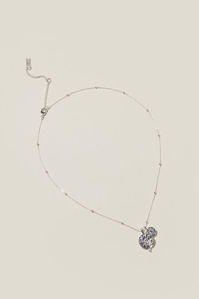 Colar - Pendant Necklace, SILVER PLATED MOON & STAR
