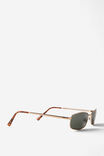 Asha Metal Slim Wrap Around Sunglasses, MATTE GOLD/GREEN - example image 3