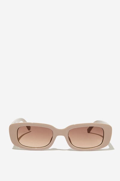 Abby Rectangle Sunglasses, PORCELAIN