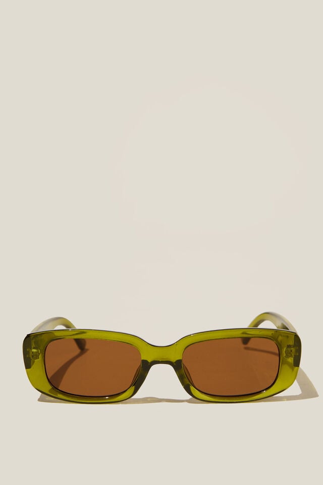 Abby Rectangle Sunglasses, SWEET GREEN