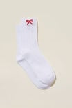 The Signature Crew Sock, WHITE/RED BOW - alternate image 1