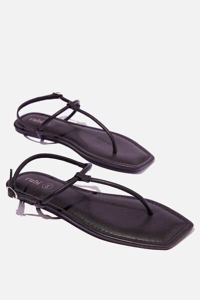Carmen T-Bar Sandal, BLACK PU