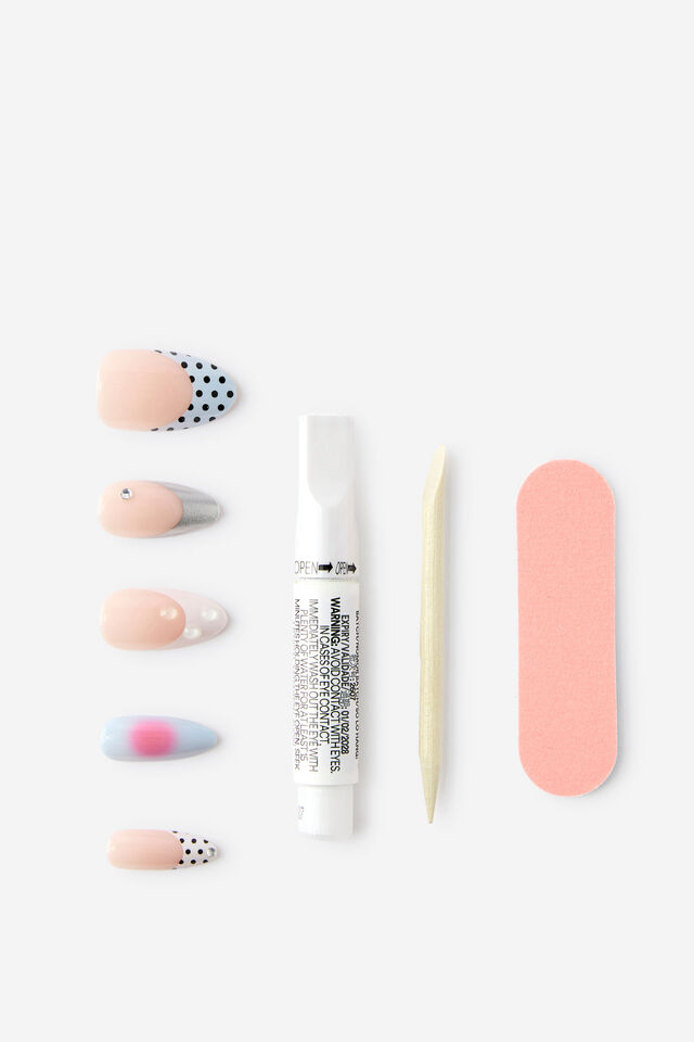 Press On Nails, BLUE CHROME CRUSH.