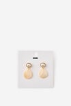 Mid Charm Earring, GOLD PEARL CHARM GOLDEN SHELL - example image 2