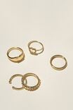 Multipack Rings, GOLD PLATED HEART TWIST - alternate image 1