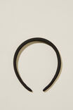 Petite Padded Headband, BLACK SATIN - alternate image 2