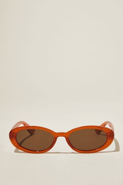 Óculos de Sol - Ophelia Oval Sunglasses, AMBER