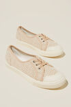 Alice Lace Up Ballet Plimsoll, NEUTRAL ZIGZAG - alternate image 2