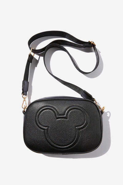 Rylie Cross Body Bag, LCN DIS MICKEY HEAD/BLACK PU