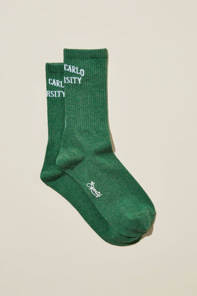 Club House Crew Sock, MONTE CARLO UNIVERSITY/GREEN