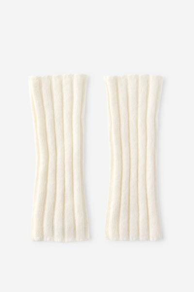 Luxe Ribbed Arm Warmers, CREME FRAICHE