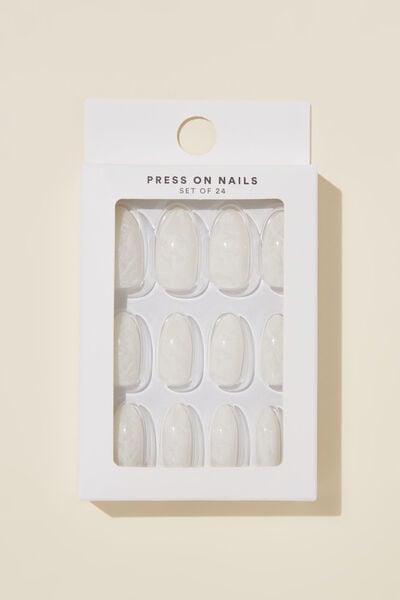 Press On Nails, WHITE MARBLE