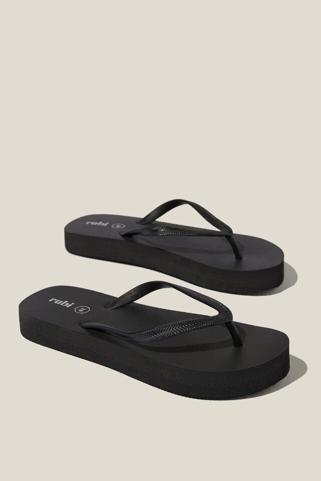 The Rubi Flatform Flip, BLACK