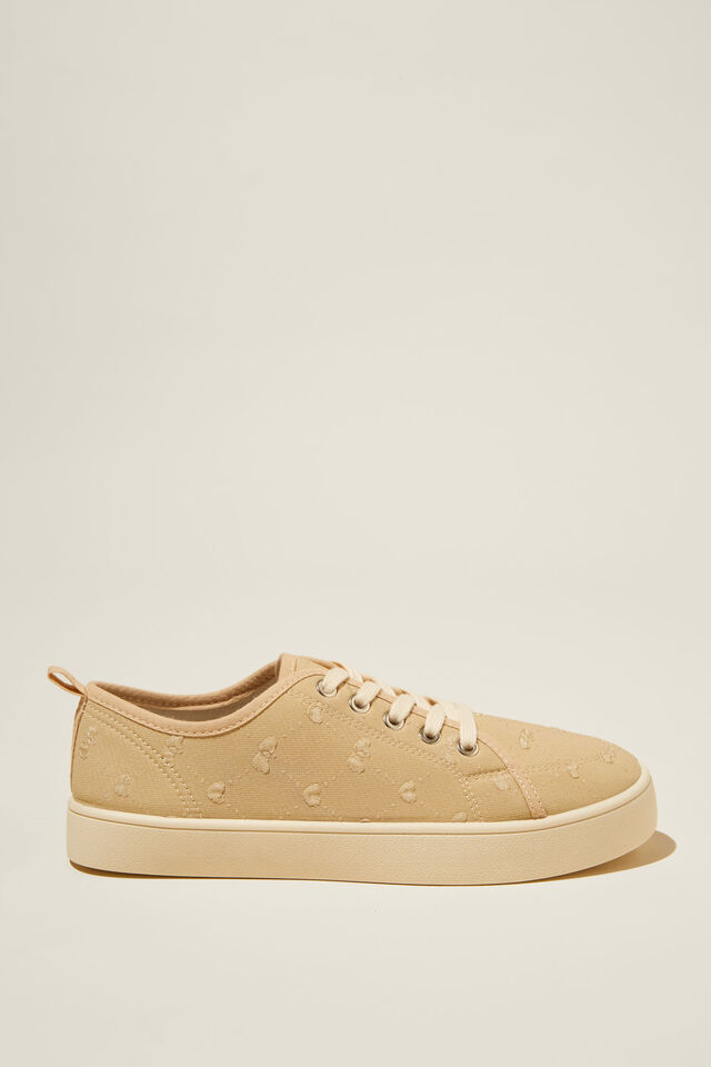 Saylor Lace Up Plimsoll, NEUTRAL HEART