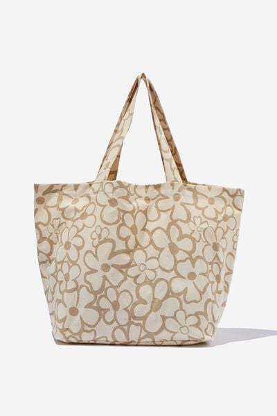 Everyday Canvas Tote, TAUPE/DAISY