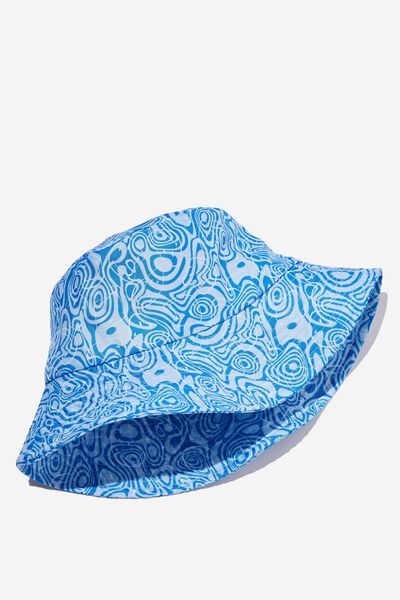 Graphic Bucket Hat, LCN SMI RAVER SMILEY BLUE