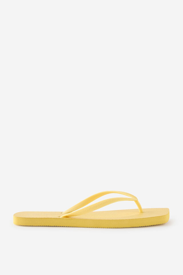 Square Toe Flip Flop, PALE YELLOW
