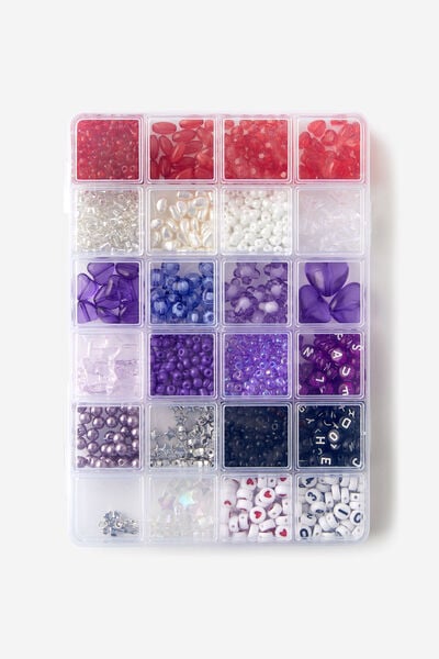 Friendship Bead Kit, MIX RED AND PURPLE BEAD KIT