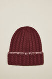The Holiday Chunky Knit Beanie, BERRY CABLE - alternate image 1