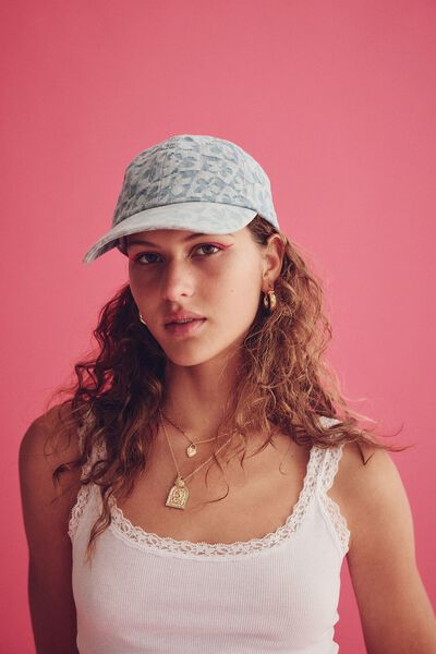 Classic Dad Cap, FLORAL BLEACHED CHECKERBOARD