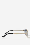 Fallon Cut Out Metal Shield Sunglasses, SILVER/BLACK - example image 4