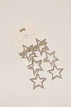 Mid Charm Earring, SILVER PLATED DIAMANTE STAR DROP - alternate image 2