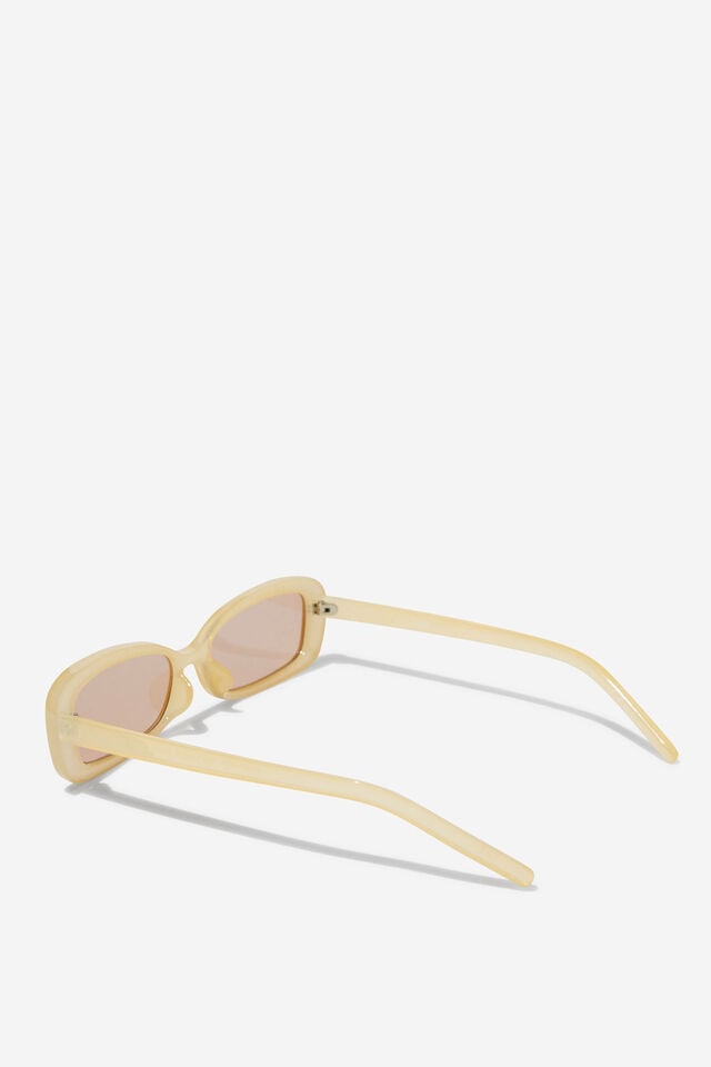 Slim Abby Rectangle Sunglasses, DANDELION